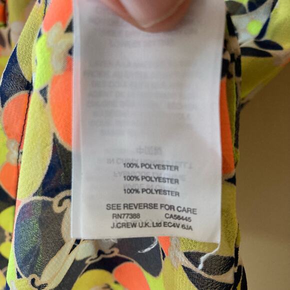 JCrew Beach Cover Bright Neon Semi Sheer Geo Print Size XS - Picture 7 of 8